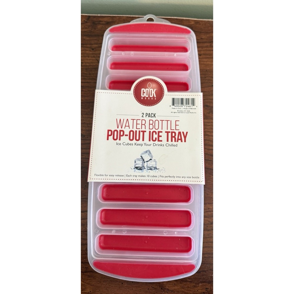Cook Works Water Bottle Pop-Out‎ Ice Stick Tray, 2 Pack New